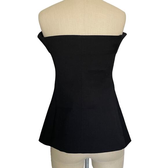 Pixie Market Black Vest Strapless Button Top - Picture 6 of 10